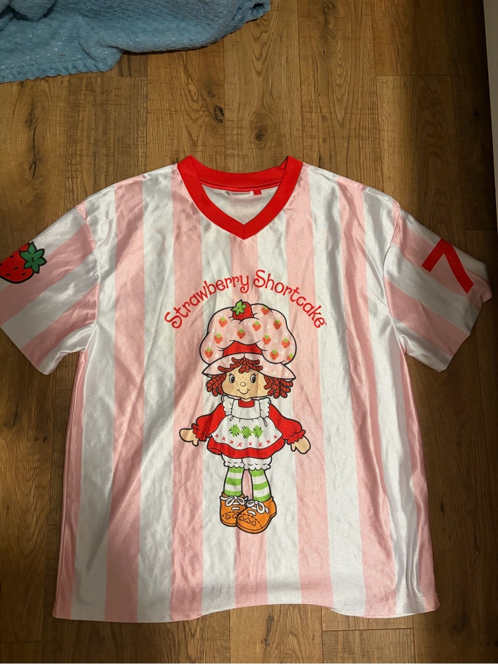 LG Pink & White Stripe Strawberry Shortcake Tee